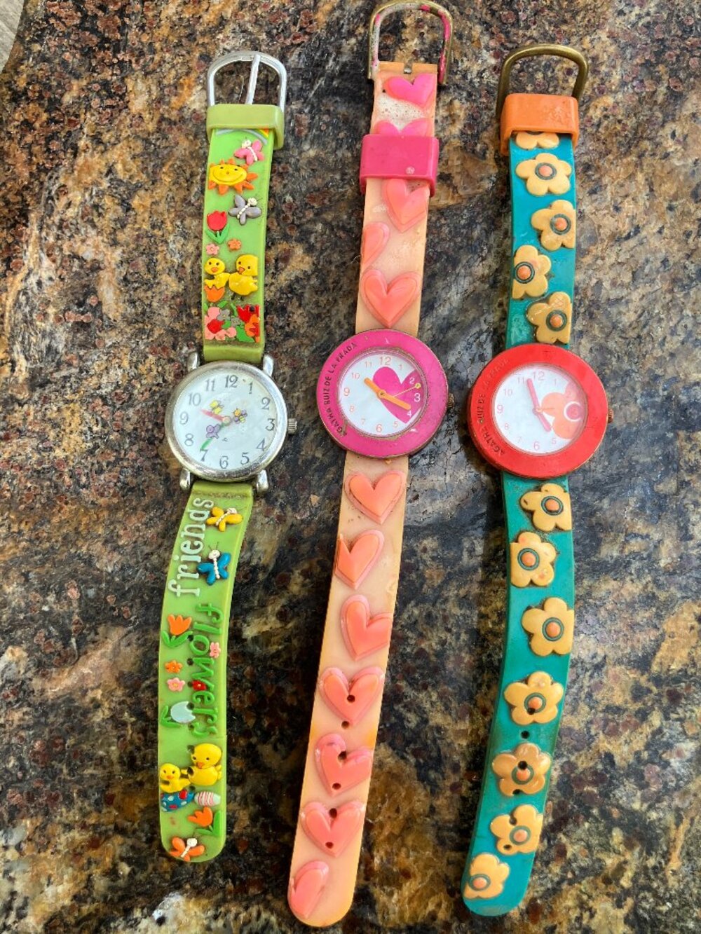 💖 Agatha Ruiz de la Prada Vintage Kids Watches Lot of 3 🌸 Hearts • AS IS